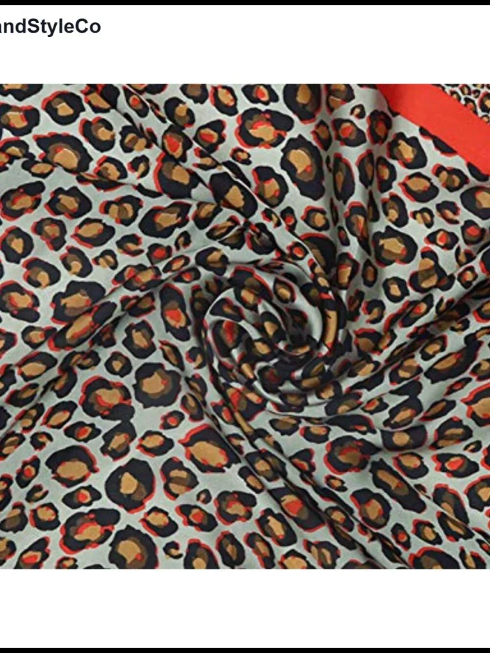 Leopard Print Silk Like Square Scarf, Polyester Neck Scarf